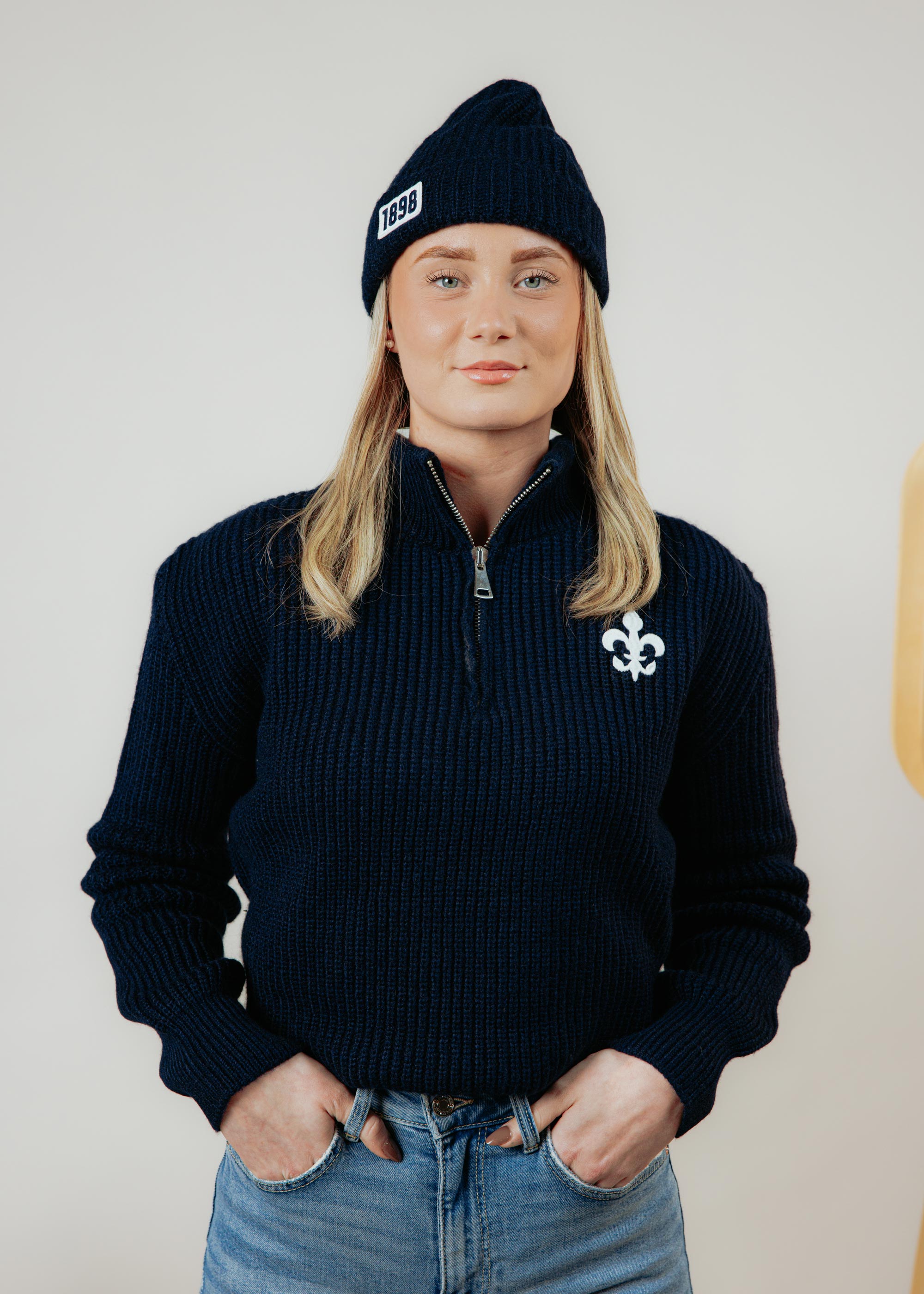 SV 98 Strick Halfzip, navy