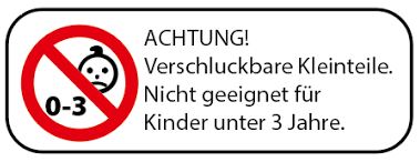 Nicht für Kinder unter 3 Jahre geeignet.